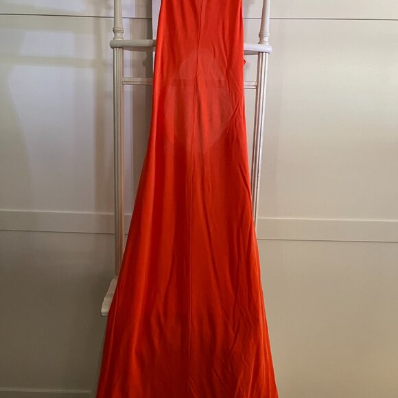 BNWT Massimo Dutti Orange Open Back Maxi  Electric Orange (S) - Picture 2 of 7